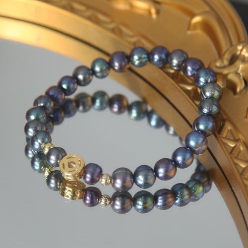 Bracelet perlé à détail rond à perle naturelle - SHEIN - Modalova