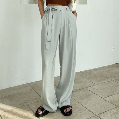 Pantalon tailleur à nœud à poche à plis - SHEIN - Modalova