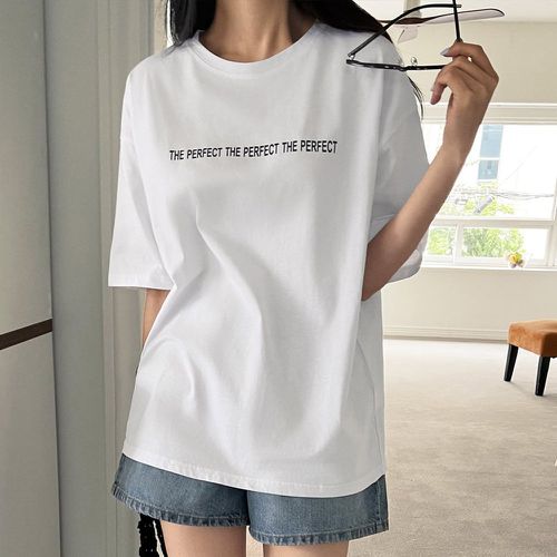 T-shirt à motif slogan - SHEIN - Modalova