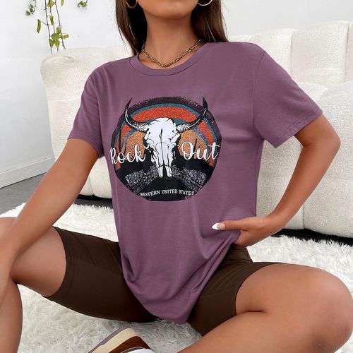 T-shirt taureau & à lettres - SHEIN - Modalova