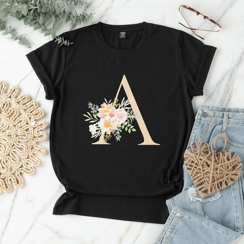 T-shirt à motif de fleur - SHEIN - Modalova