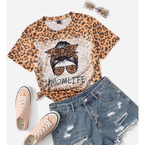 T-shirt figure & léopard - SHEIN - Modalova
