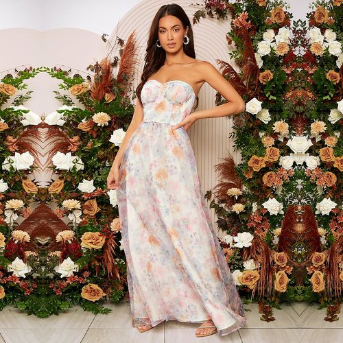 Robe bustier à imprimé floral - SHEIN - Modalova