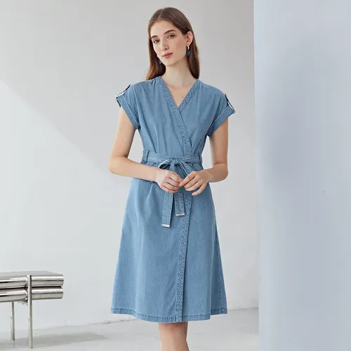 Robe en jean ceinturé - SHEIN - Modalova