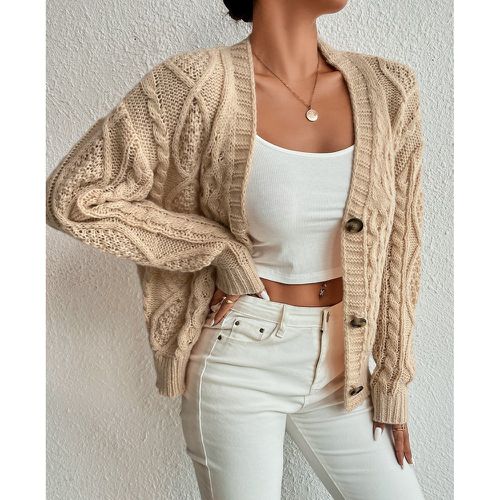 Cardigan en tricot torsadé - SHEIN - Modalova