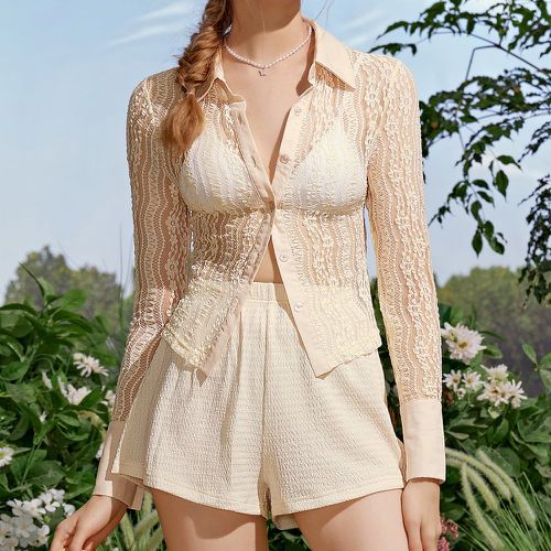 Short & Top texturé en tricot à bouton - SHEIN - Modalova