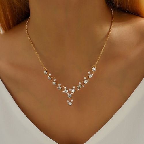 Collier à strass à fausse perle - SHEIN - Modalova