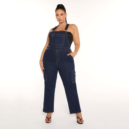 Combinaison salopette en jean à poche à rabat bootcut - SHEIN - Modalova