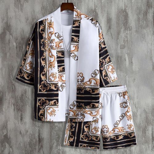 Kimono à imprimé baroque avec short (sans t-shirt) - SHEIN - Modalova