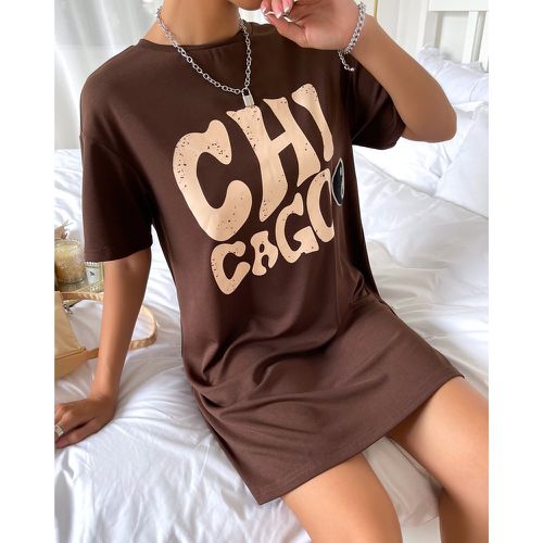 Robe t-shirt à lettres taijitu à applique - SHEIN - Modalova