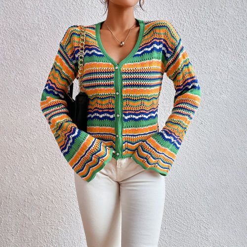 Cardigan à rayures en maille - SHEIN - Modalova