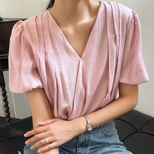 Blouse à plis manches bouffantes - SHEIN - Modalova