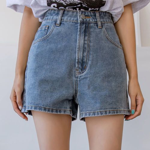 Short en jean taille haute à poche - SHEIN - Modalova