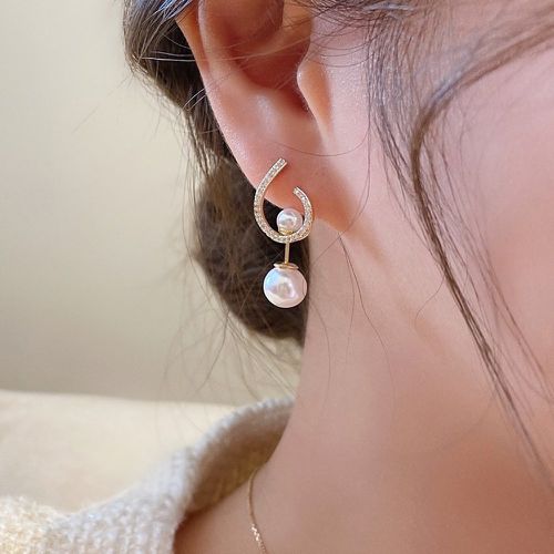 Pendants d'oreilles avec strass fausse perle - SHEIN - Modalova