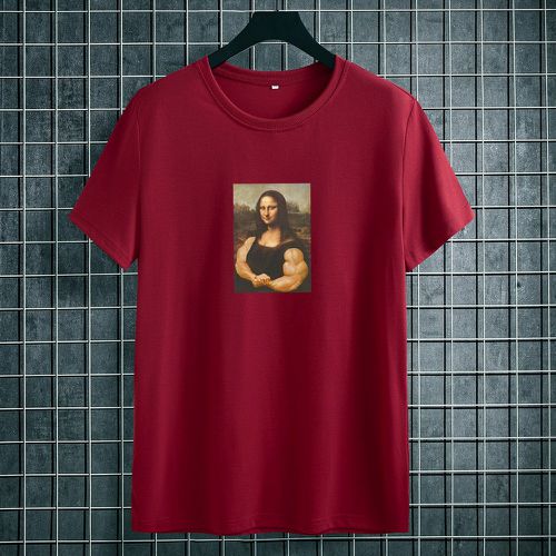 T-shirt Mona Lisa graphique col rond - SHEIN - Modalova