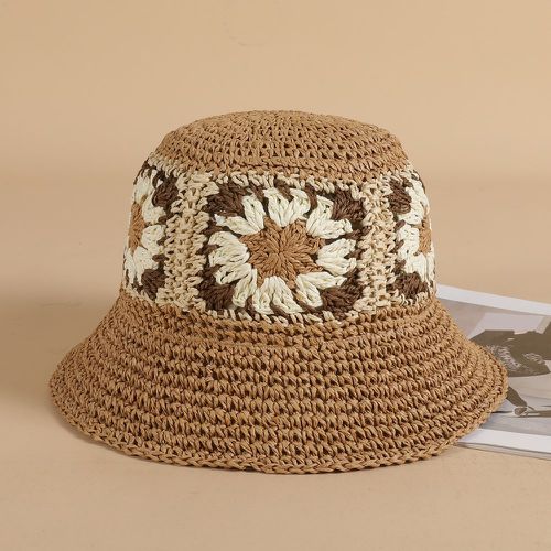 Chapeau de paille à imprimé floral - SHEIN - Modalova