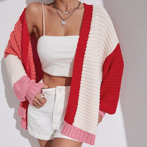 Cardigan à blocs de couleurs - SHEIN - Modalova