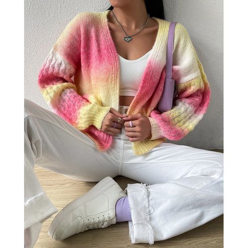 Cardigan dégradé texturé en tricot - SHEIN - Modalova