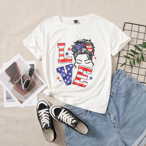 T-shirt américaine figure - SHEIN - Modalova