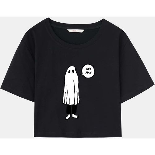 T-shirt court à imprimé fantôme - SHEIN - Modalova