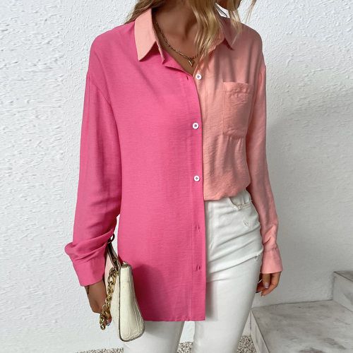 Chemise bicolore avec poche - SHEIN - Modalova