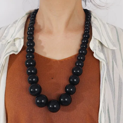 Collier à perles minimaliste en bois - SHEIN - Modalova