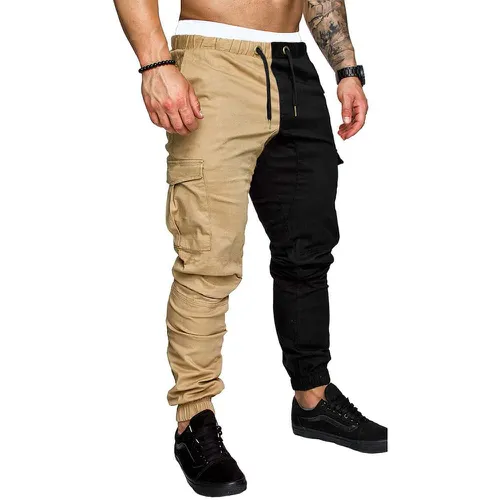 Pantalon cargo bicolore avec cordon - SHEIN - Modalova