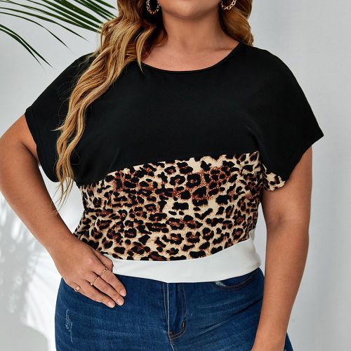 T-shirt à léopard à manches chauve-souris - SHEIN - Modalova