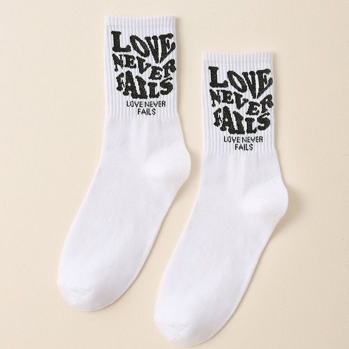 Homme Chaussettes à motif slogan - SHEIN - Modalova