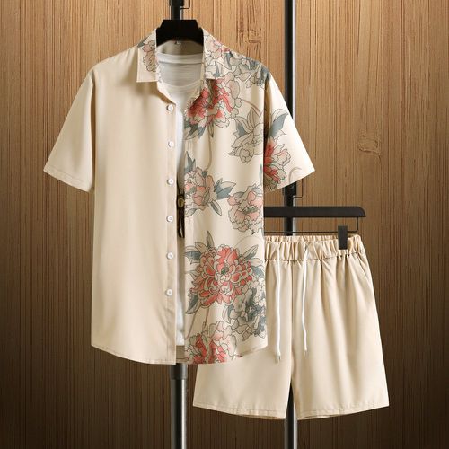 Chemise à imprimé floral & Short à cordon sans t-shirt - SHEIN - Modalova
