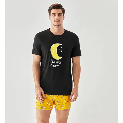 T-shirt de pyjama lune et slogan - SHEIN - Modalova