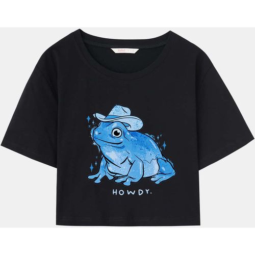 T-shirt court lettre grenouille - SHEIN - Modalova