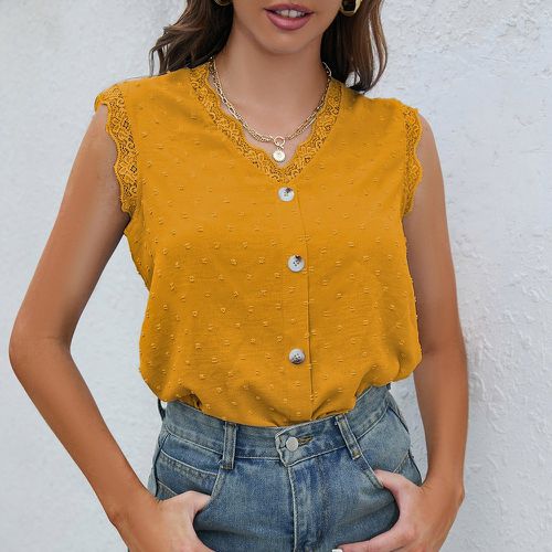 Blouse en dentelle festonné - SHEIN - Modalova