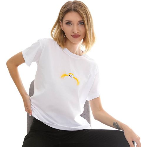 T-shirt à imprimé dessin animé à franges - SHEIN - Modalova
