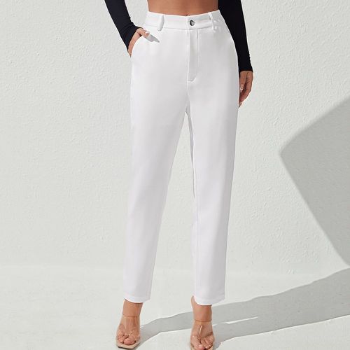 Pantalon tailleur unicolore à poche - SHEIN - Modalova