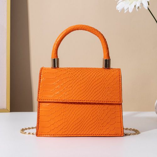 Sac carré mini fluo en relief de python à rabat - SHEIN - Modalova