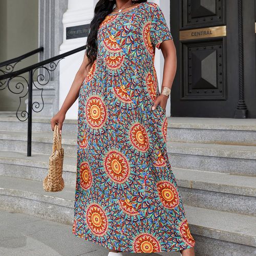 Robe trapèze à imprimé mandala - SHEIN - Modalova