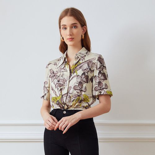 Chemise en viscose à léopard fleuri - SHEIN - Modalova