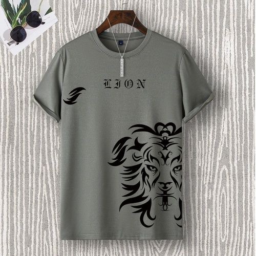 T-shirt à imprimé lettre & animal - SHEIN - Modalova