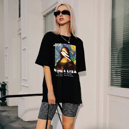 T-shirt à motif slogan et Mona Lisa - SHEIN - Modalova