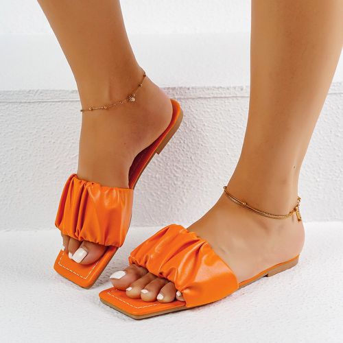 Sandales plates minimaliste à ruché - SHEIN - Modalova