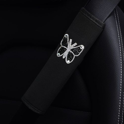 Pièce Coussin de ceinture de siège de voiture à strass à détail papillon - SHEIN - Modalova