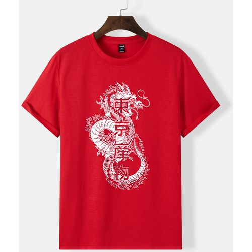 Homme T-shirt à imprimé dragon - SHEIN - Modalova