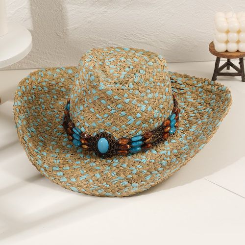 Chapeau de paille ovale & à perles - SHEIN - Modalova