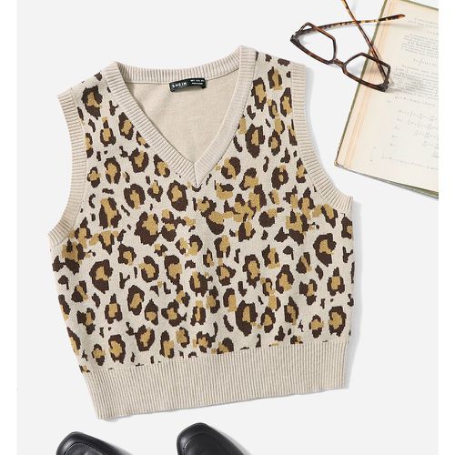 Pull sans manches à motif léopard (sans blouse) - SHEIN - Modalova