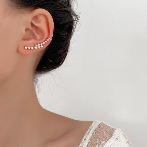 Clips d'oreilles à zircone cubique à fausse perle - SHEIN - Modalova