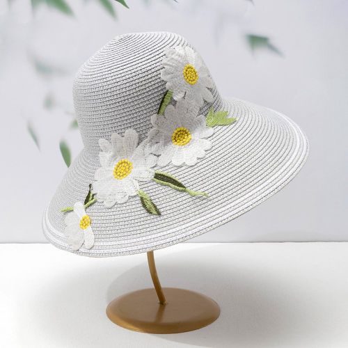 Chapeau de paille brodé fleur - SHEIN - Modalova