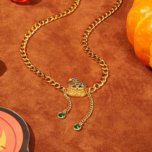 Collier avec pendentif halloween zircone cubique citrouille - SHEIN - Modalova