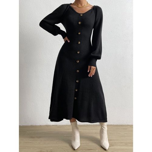 Robe pull à bouton manches bouffantes - SHEIN - Modalova