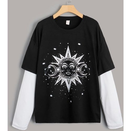 T-shirt 2 en 1 soleil et lune - SHEIN - Modalova